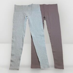 NWOT Women’s Ribbed Leggings - Gray and Taupe Brown sz L